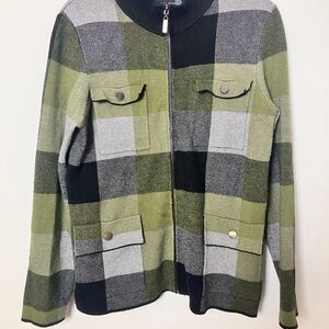 Cynthia Rowley Textured Jacket in Black, Gray & Army Green